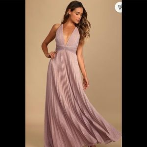 LuLu’s blush pink sparkly maxi dress